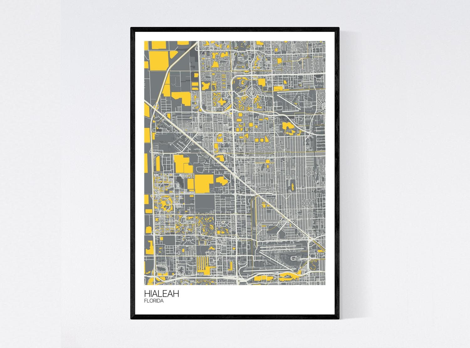 Hialeah Florida Map Print Many Colours Printed on Art - Etsy Australia Hialeah Florida Map Print Many Colours Printed on Art - Etsy Australia