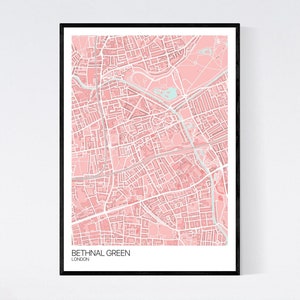 Bethnal Green, London Map Art Print - Many Colours - 350gsm Art Quality Paper - Fast Delivery - Scandi // Vintage // Minimal