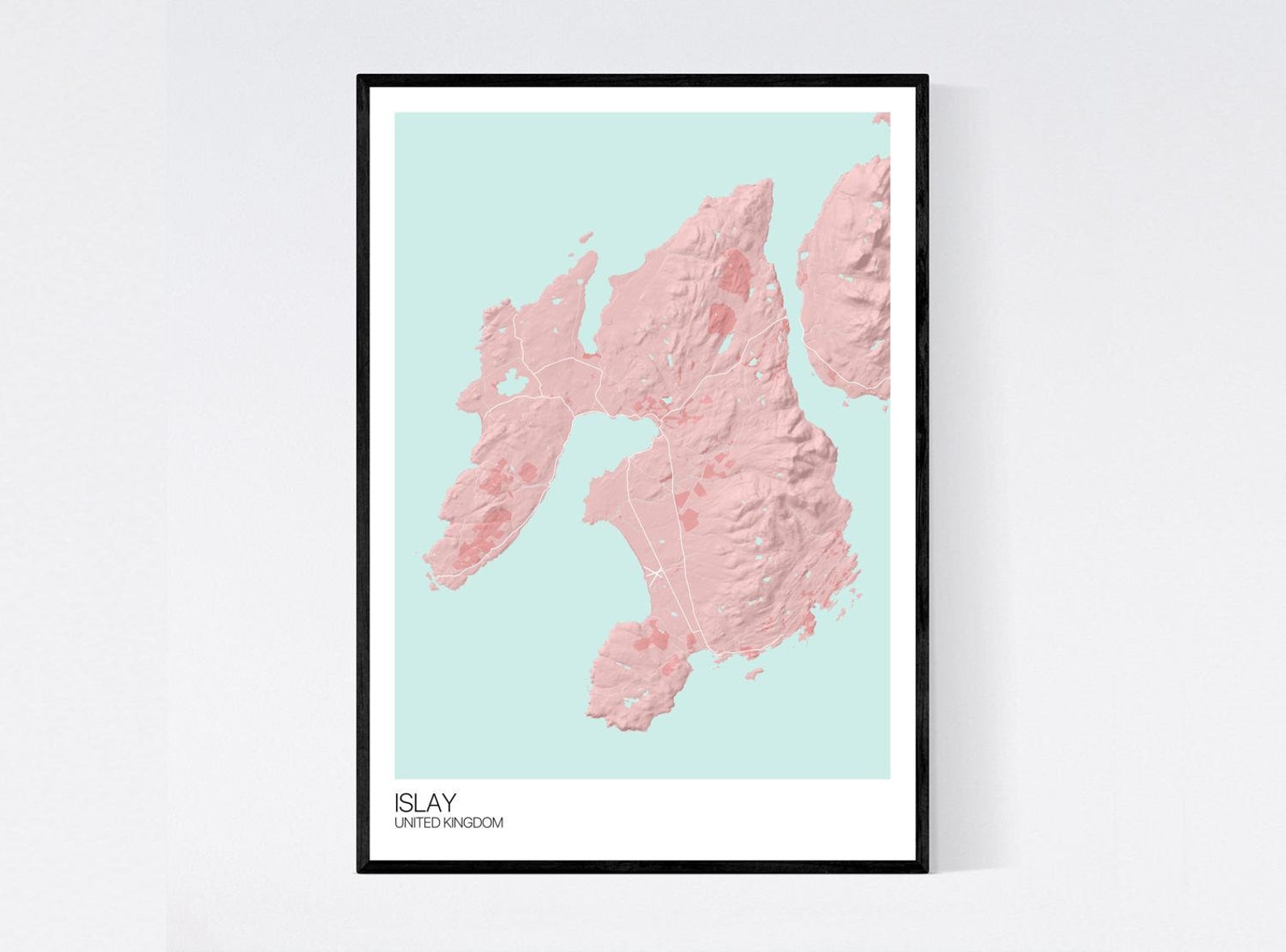 Islay Scotland Topographic Map Print