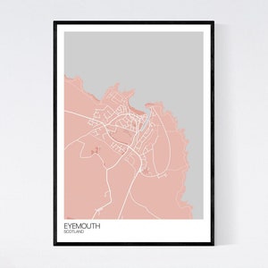 Eyemouth, Scotland Map Art Print - Many Styles - 350gsm Art Quality ...
