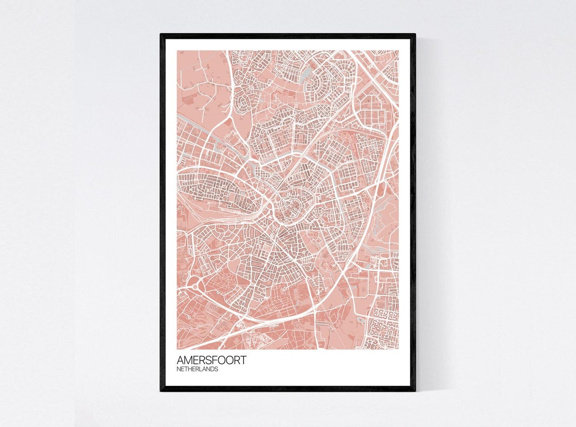 Amersfoort Netherlands Map Art Print Many Colours 350gsm Etsy