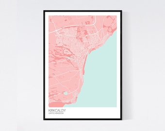 Kirkcaldy, Scotland City Map Art Print - Many Styles - 350gsm Art Quality Paper - Fast Delivery - Scandi // Vintage // Retro // Minimal