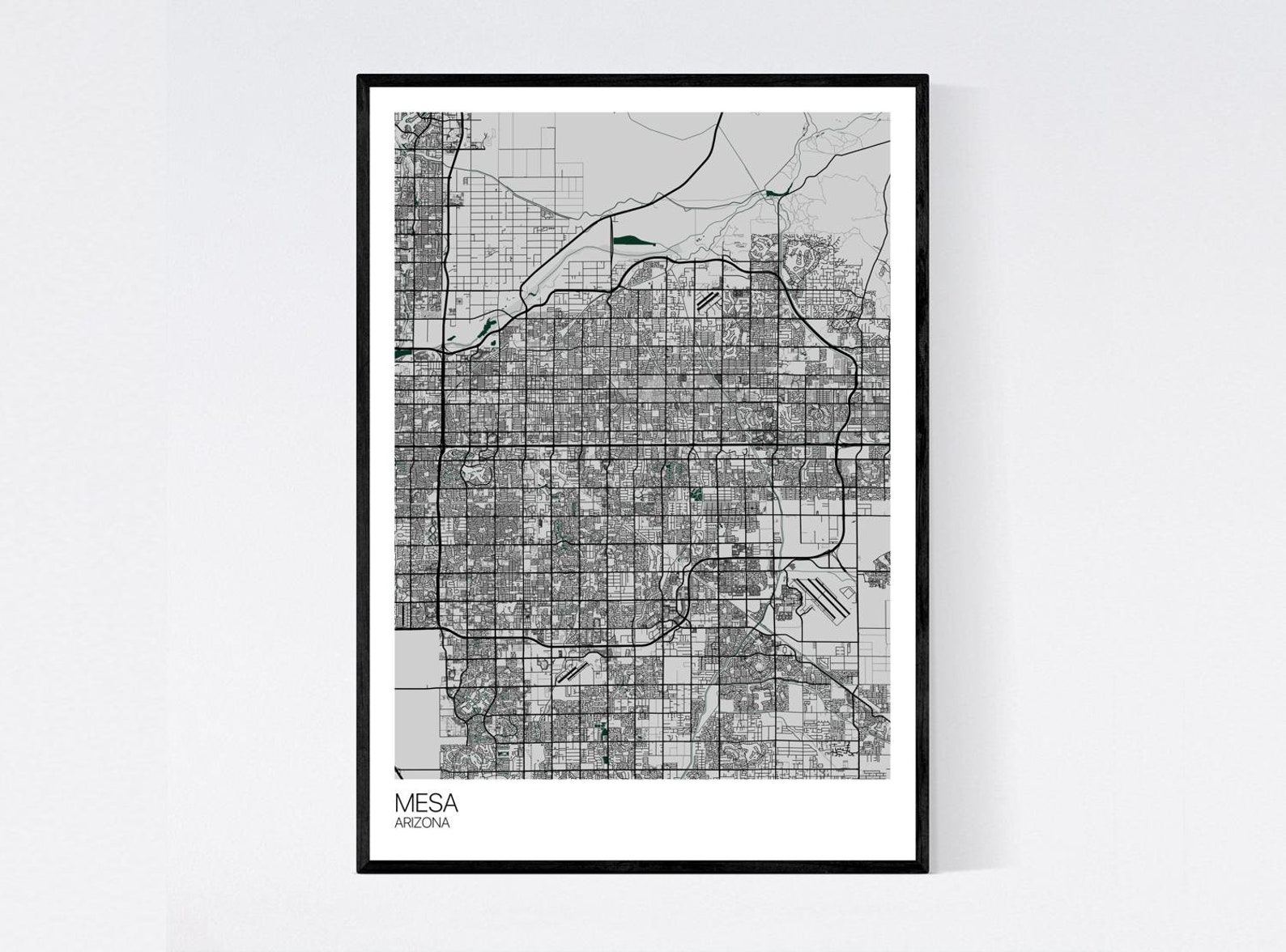 Mesa Arizona Map Print Many Colours Printed on Art - Etsy