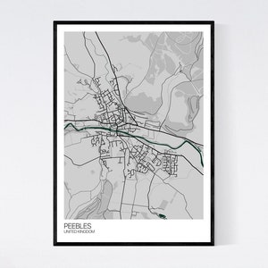 Peebles, Scotland City Map Art Print Many Styles 350gsm Art Quality ...