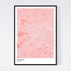 Krakow, Poland City Map Art Print - Many Styles - 350gsm Art Quality Paper - Fast Delivery - Scandi // Vintage // Retro // Minimal