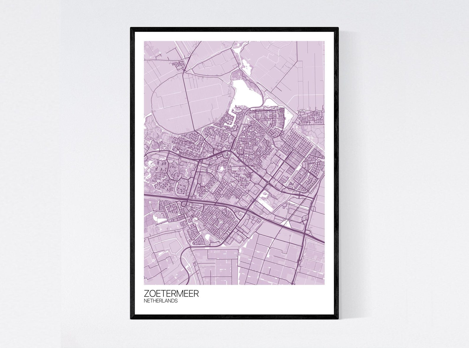 Zoetermeer Netherlands Map Art Print Many Colours 350gsm Etsy