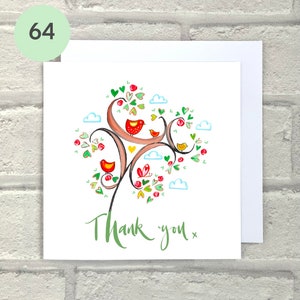Tarjeta de agradecimiento, flor roja, pájaros y flores, apreciación, celebración, mensaje positivo,