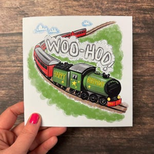 Verjaardagskaart stoomtrein, verjaardag treinliefhebbers