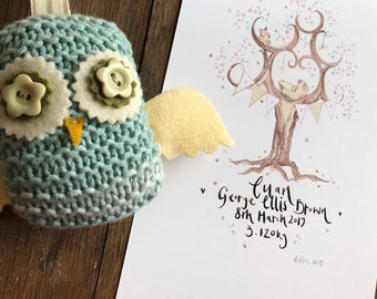 Personalised new baby gift, personalised baby print, keepsake, unique new born, nursery decor, gender neutral baby gift, christening gift,