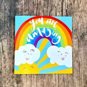 Arc-en-ciel vous êtes incroyable carte d’anniversaire, enfant, adolescent, amoureux de la couleur, message positif