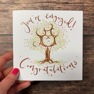 Prachtige verlovingskaart, gefeliciteerd verlovingskaart, bloesem, prachtige unieke trouwkaart aandenken