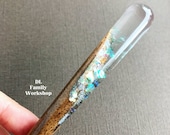 Handmade wooden crochet hook quot Fairy Wand quot with sparkle in jewelry resin on the top. Handcrafted ergonomic tool