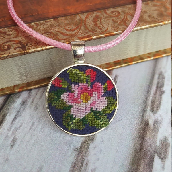 Cross Stitch Pendant Etsy
