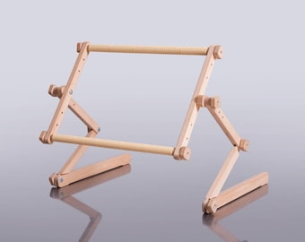 Adjustable Wooden Embroidery Stand: Lap & Table Scroll Frame