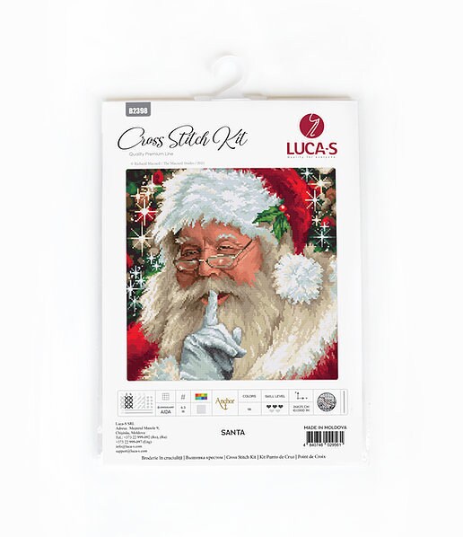 Kit Broderie Point De Croix Père Noël Sur Hibou - 14 Count, Motif De Noël, Neuf