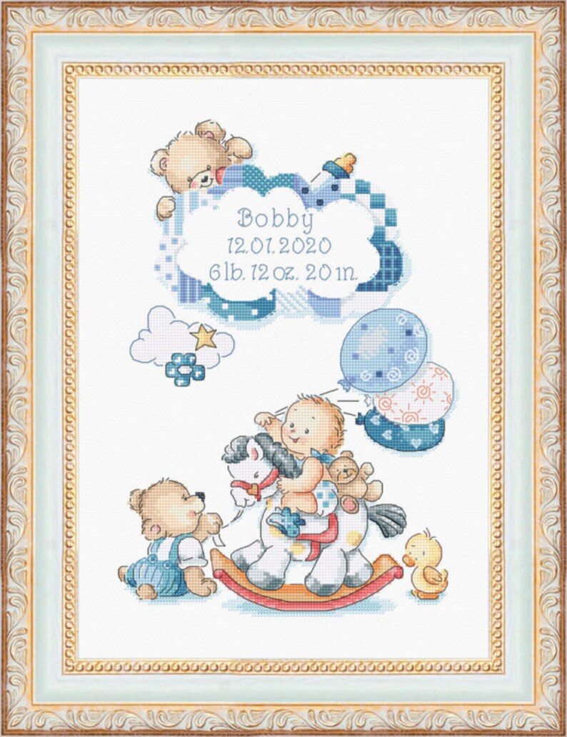 Cross Stitch Kit It's a Boy Baby Boy Sampler Cross Etsy