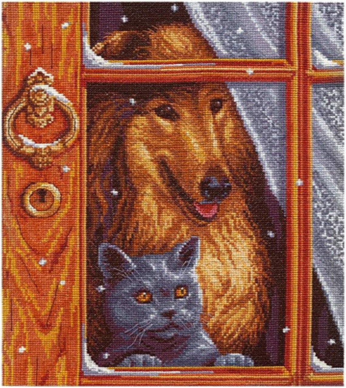 Cross stitch kit dog and cat Counted Cross Stitch Kit Alone Etsy
