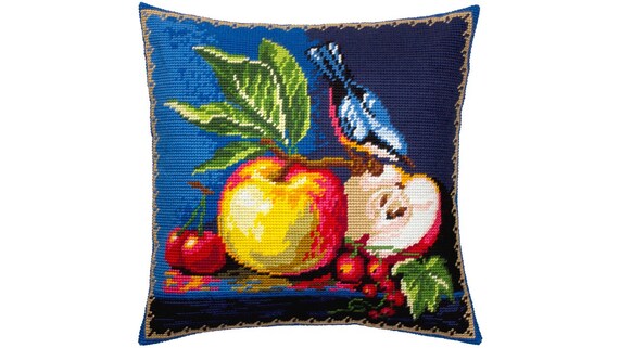 Cross Stitch Needlepoint Pillows DIY Needlepoint Pillow Kit Red
