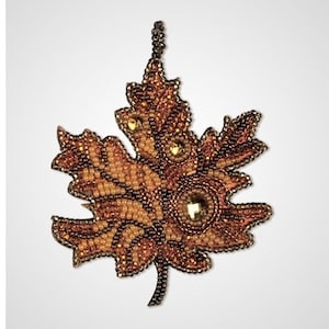 Goldene Perlenstickerei Ahornblatt Anhänger, Perlenstickerei Anhänger, Goldene Blatt Anhänger, Kreative Herbst DIY Perlenstickerei
