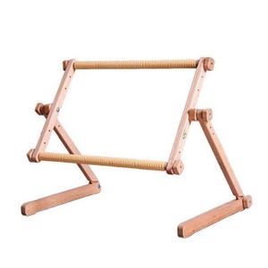 Wooden Adjustable Embroidery Stand, Scroll Frame Tapestry, Needlework Table and Lap Stand, Tapestry Holder, Tapestry Frame, Bed table stand