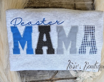 Embroidered Crewneck School Spirit Mama Sweatshirt • Cute Applique Mama Shirts • Embroidered School Mama Custom Shirt Personalized Mama Gear