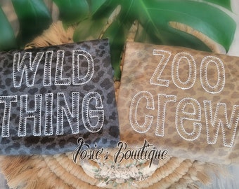 Zoo Crew & Wild Thing Embroidered Shirt • Embroidered Kids Leopard Shirt • Perfect Zoo Field Trip Shirts • Wild Thing Toddler Leopard Shirt