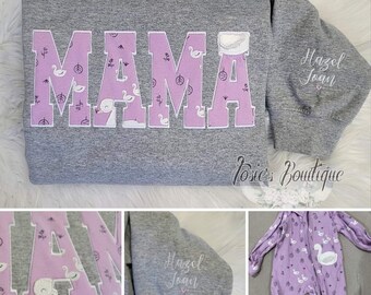 Memory Sweatshirt, Baby Onesie Mama Shirt, Old Shirt Memory Sweatshirt, Treasured Clothing Memory Custom Embroidered Sweatshirt, Remembrance