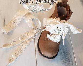 Vintage Shoe Laces for Kids and Toddler Boots • Adorable Cotton Girls Shoelaces • Laces for Combat Boots • Boutique Style Cute Shoelaces