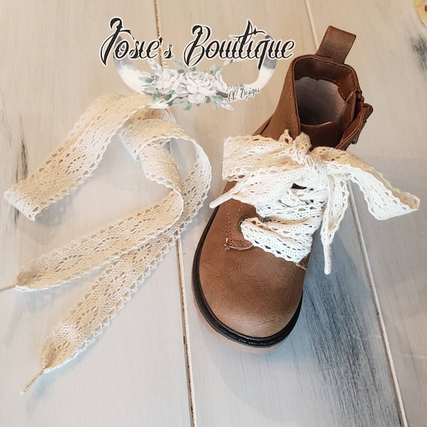 Vintage Shoe Laces for Kids and Toddler Boots • Adorable Cotton Girls Shoelaces • Laces for Combat Boots • Boutique Style Cute Shoelaces