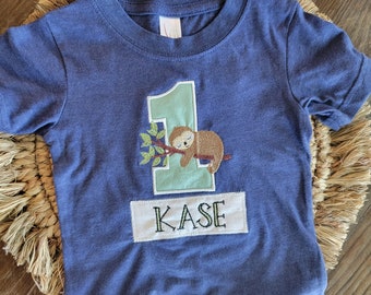 Kid's Custom Embroidered Birthday Themed Shirts, Adorable 1st 2nd 3rd 4th 5th Birthday Name Shirt, Personalized Embroidery Birthday Shirts