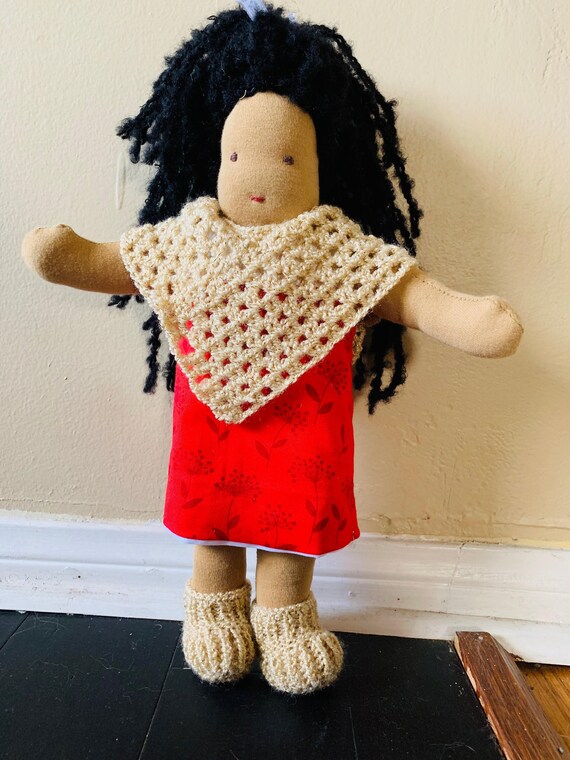 black waldorf doll