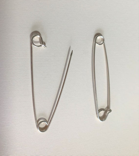 2 Large Sterling Baby Diaper Pin,Vintage Safety Pin,Perfect Baby Gift,  Best Price