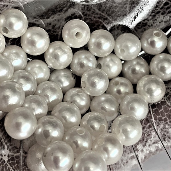 1 Vintage Japan Akoya Pearl 6.5mm Big Hole, 6.5mm Saltwater Cultured Pearl, Specially Drilled Hole, Loose Mikimoto pearls