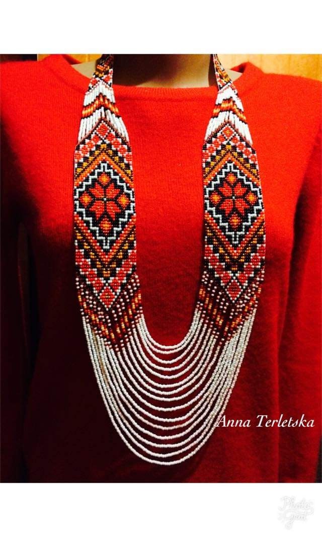 Beaded Necklace Traditional Ukrainian Necklace Gerdan - Etsy