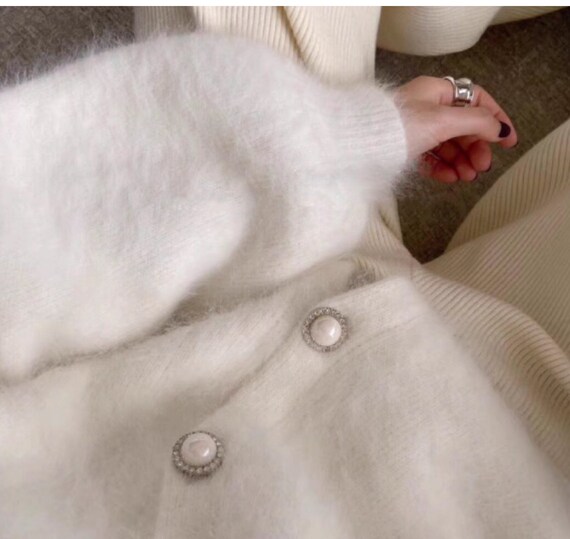 MICA&DEAL / angora wool knit cardigan M