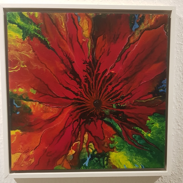 Rote Blüte Acrylmalerei Blumen