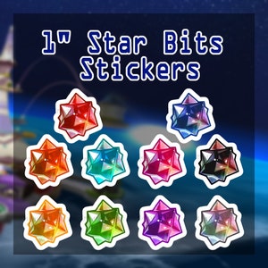 1&quot; Mario galaxy Star Bits stickers