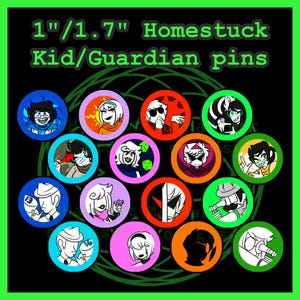 Homestuck inspired beta alpha kids guardian pins
