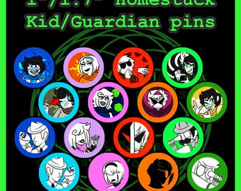 Pines de guardianes de niños beta y alfa inspirados en Homestuck