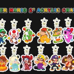 NEW 2" Super Mario acrylic charms