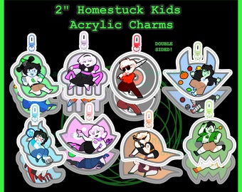 STOCK FINAL / Charms infantiles de Homestuck Alpha Beta de 2" de doble cara