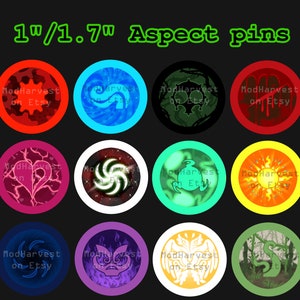 Homestuck-inspired classpect aspect pins