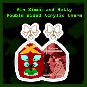 2" Adventure time Fionna & Cake simon golbetty betty PetriGrof SimBetty double-sided acrylic charm