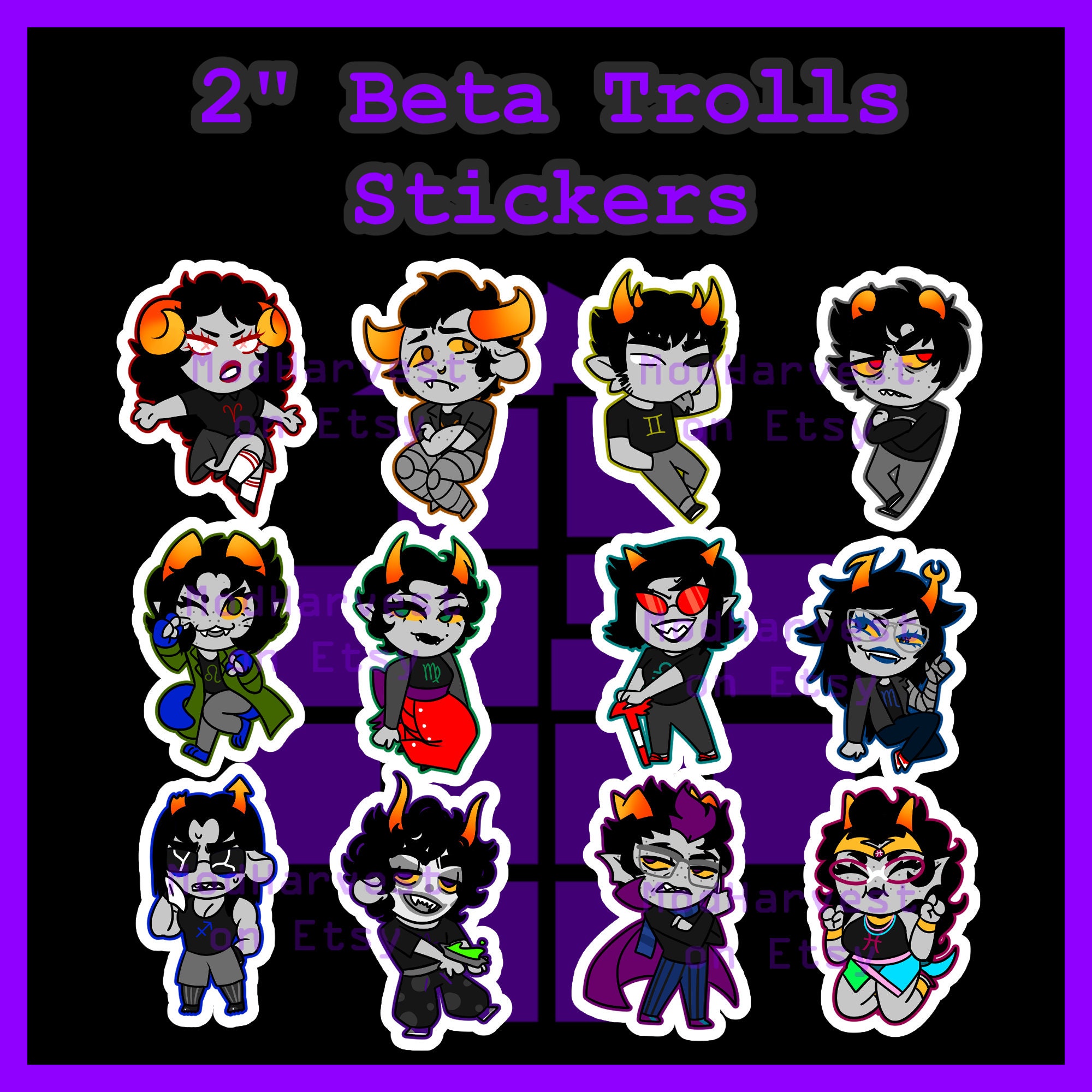 2 Homestuck Beta Troll Stickers - Etsy