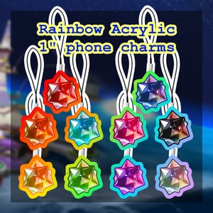 1&quot; Mario galaxy Star Bits acrylic phone charms