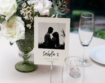Custom Wedding Table Numbers, Photo Table Numbers, Reception Table Number, Digital Download PDF