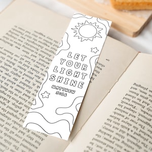 10 Printable Bible Verse Coloring Bookmark, Printable Bookmark, Bookmark for Kids, Digital Download PDF