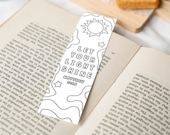 10 Printable Bible Verse Coloring Bookmark, Printable Bookmark, Bookmark for Kids, Digital Download PDF