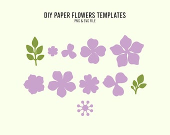 DIY Paper Flower Template, SVG Paper Flower, Flower Pattern, Digital Download PDF