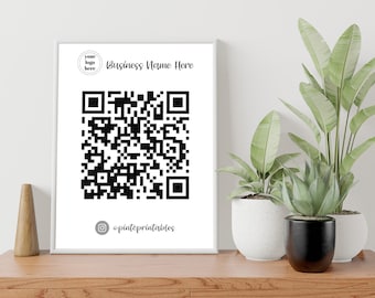 Simple Scan to Pay Template, QR Code Template, Venmo QR Code Sign, Cash App Pay Sign, Scan and Pay Editable PDF